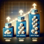 "Illustration showing a structured pricing tier model for SaaS API usage, highlighting different subscription levels and their benefits, designed to maximize revenue in a comprehensive pricing strategy guide."