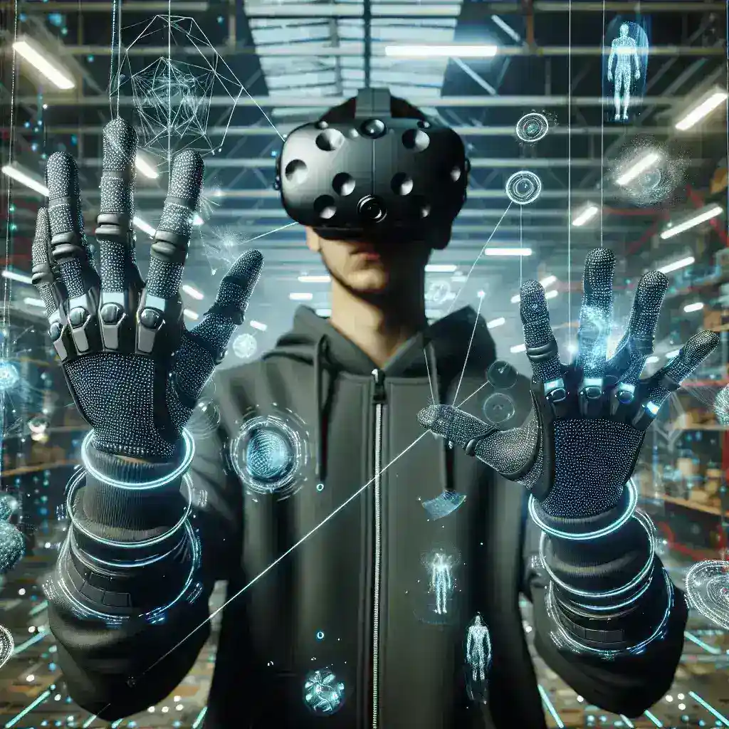 "Disney researchers demonstrating innovative haptic gloves designed for immersive virtual reality experiences in theme park attractions."